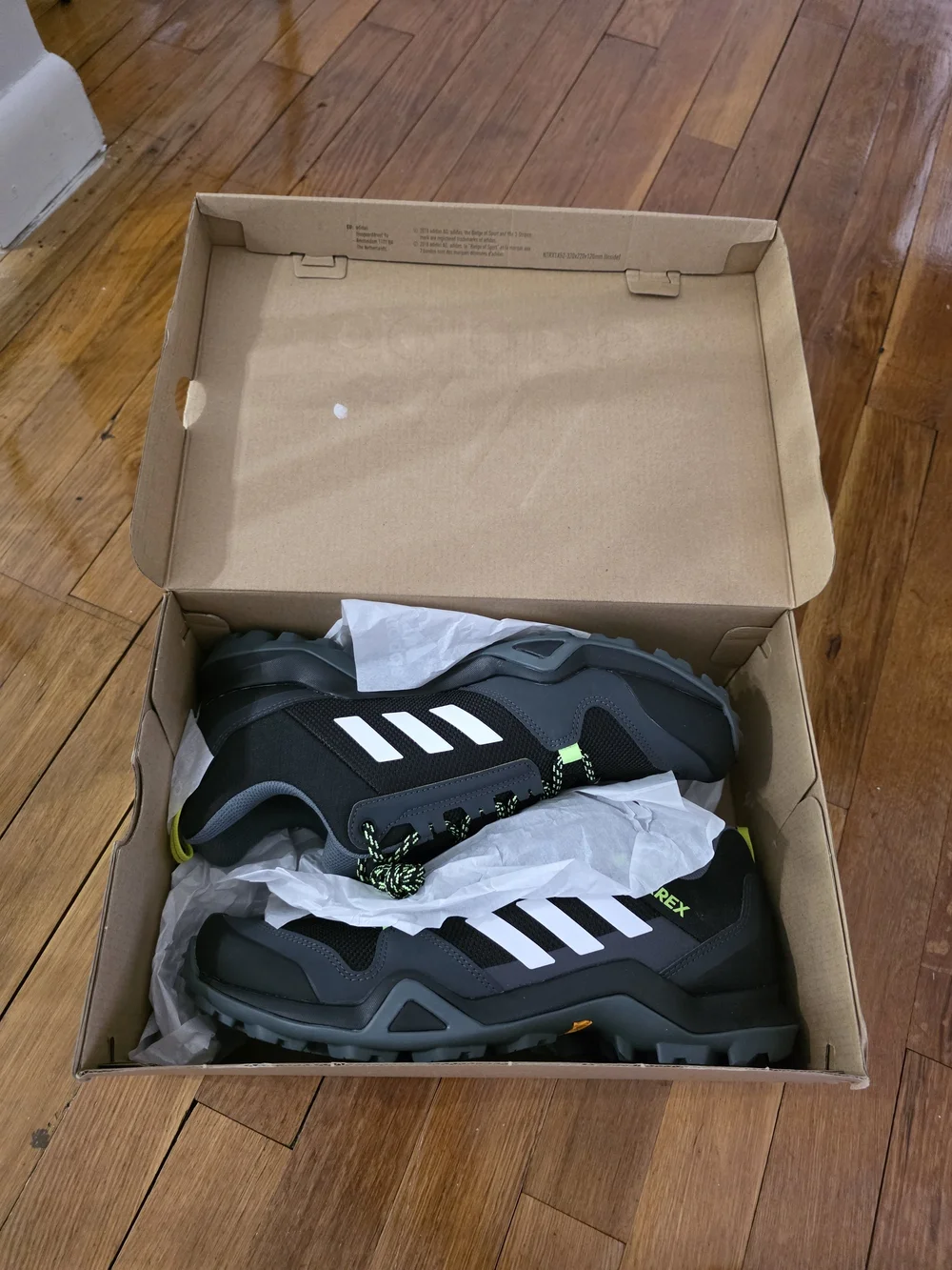 Adidas Terrex AX3 Hiking Shoes | Black Acid Yellow | Mens 10